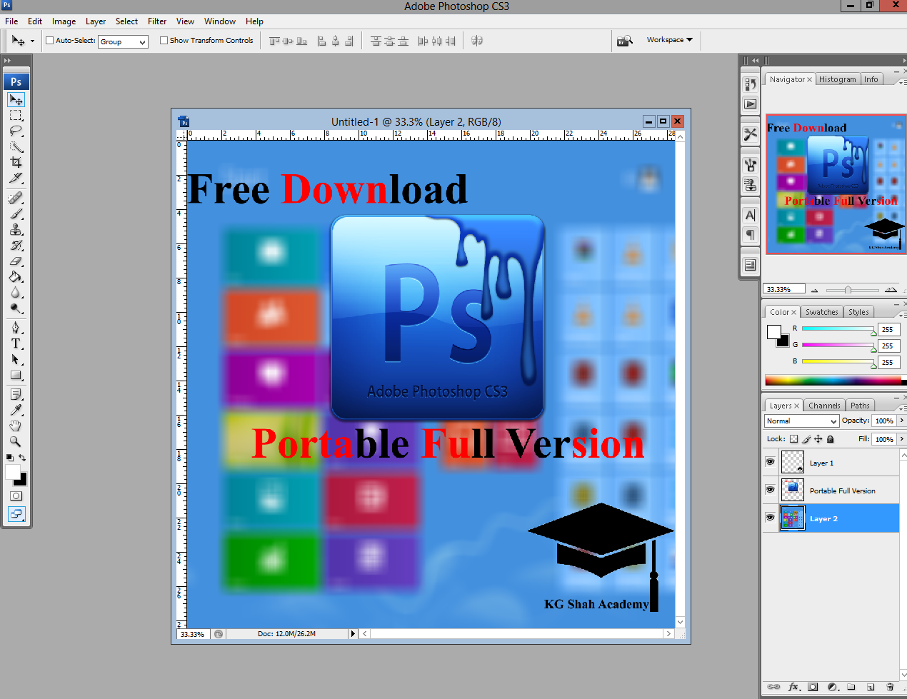 Adobe PHOTOSHOP CS3 Portable Edition (NO Install Needed!)